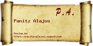 Panitz Alajos névjegykártya
